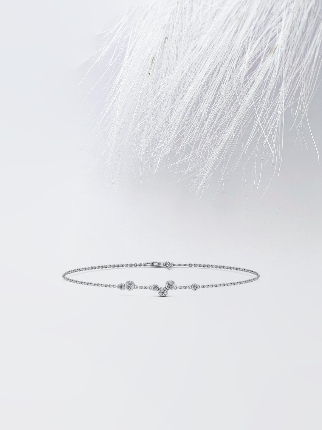 Round Cut Moissanite Diamond Bezel Set Bracelet For Women