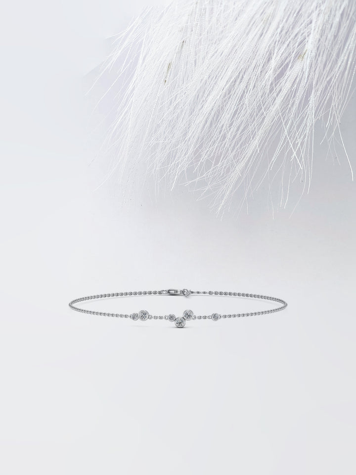 Round Cut Moissanite Diamond Bezel Set Bracelet For Women