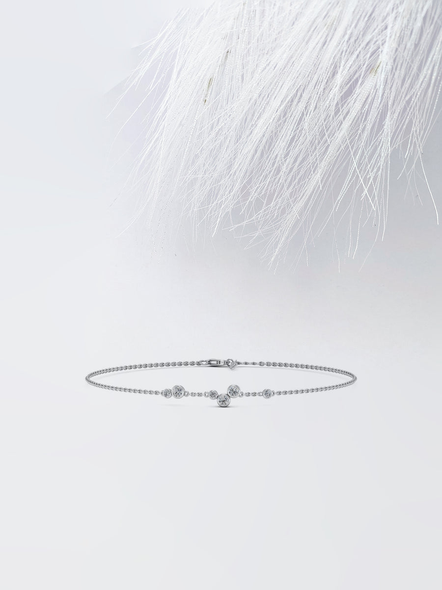Round Cut Moissanite Diamond Bezel Set Bracelet For Women