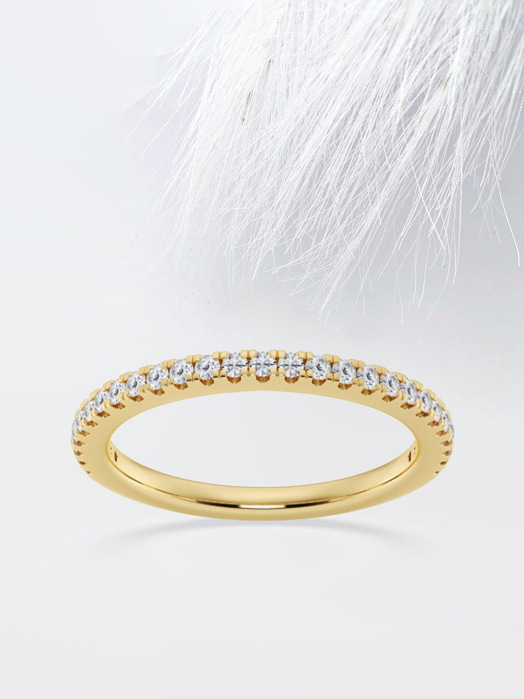 Round FG-VS2 Lab Grown Diamond French Claw Half Eternity Band