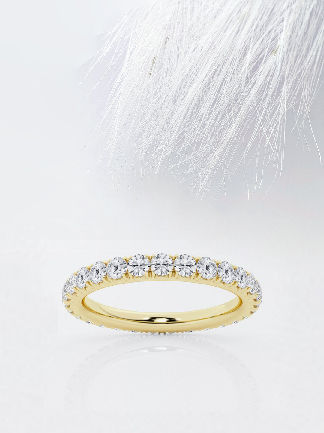 Round FG-VS2 Lab Grown Diamond Full Eternity Wedding Band