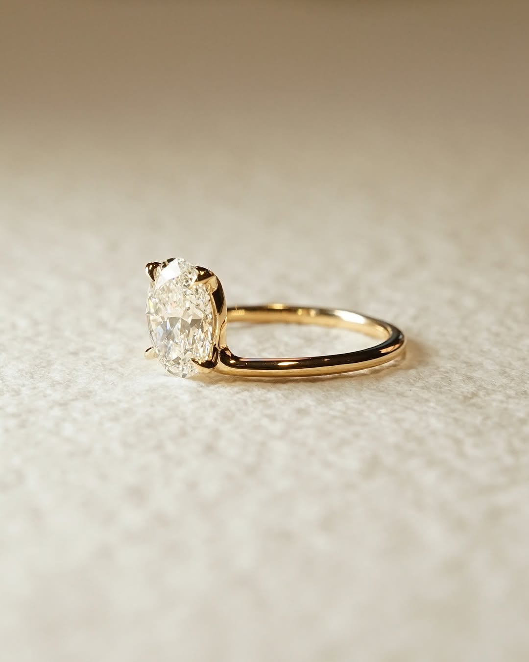 1.0 -3.0 CT Oval Cut Lab Grown Diamond Solitaire Engagement Ring