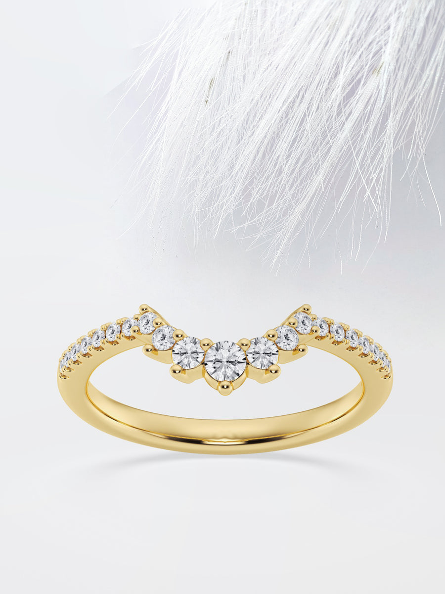 Round FG-VS2 Lab Grown Diamond Crown Wedding Band