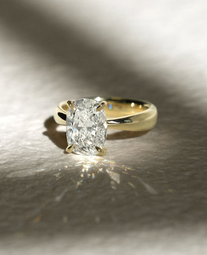 2.0-3.0 CT Cushion Cut Lab Grown Diamond Split Shank Engagement Ring