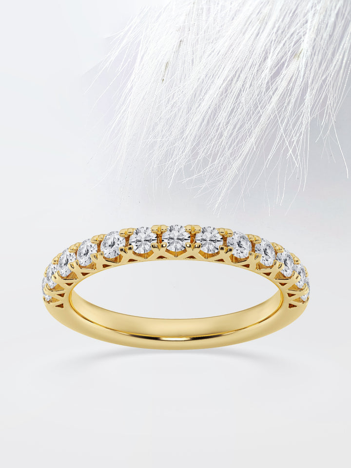 Round FG-VS2 Lab Grown Diamond Fancy Prongs Wedding Band
