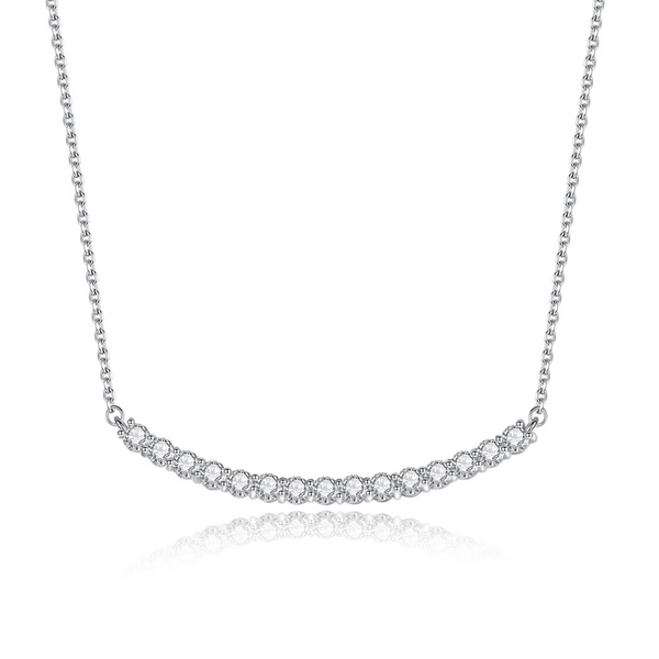Round Cut Smiley Moissanite Diamond Necklace For Her