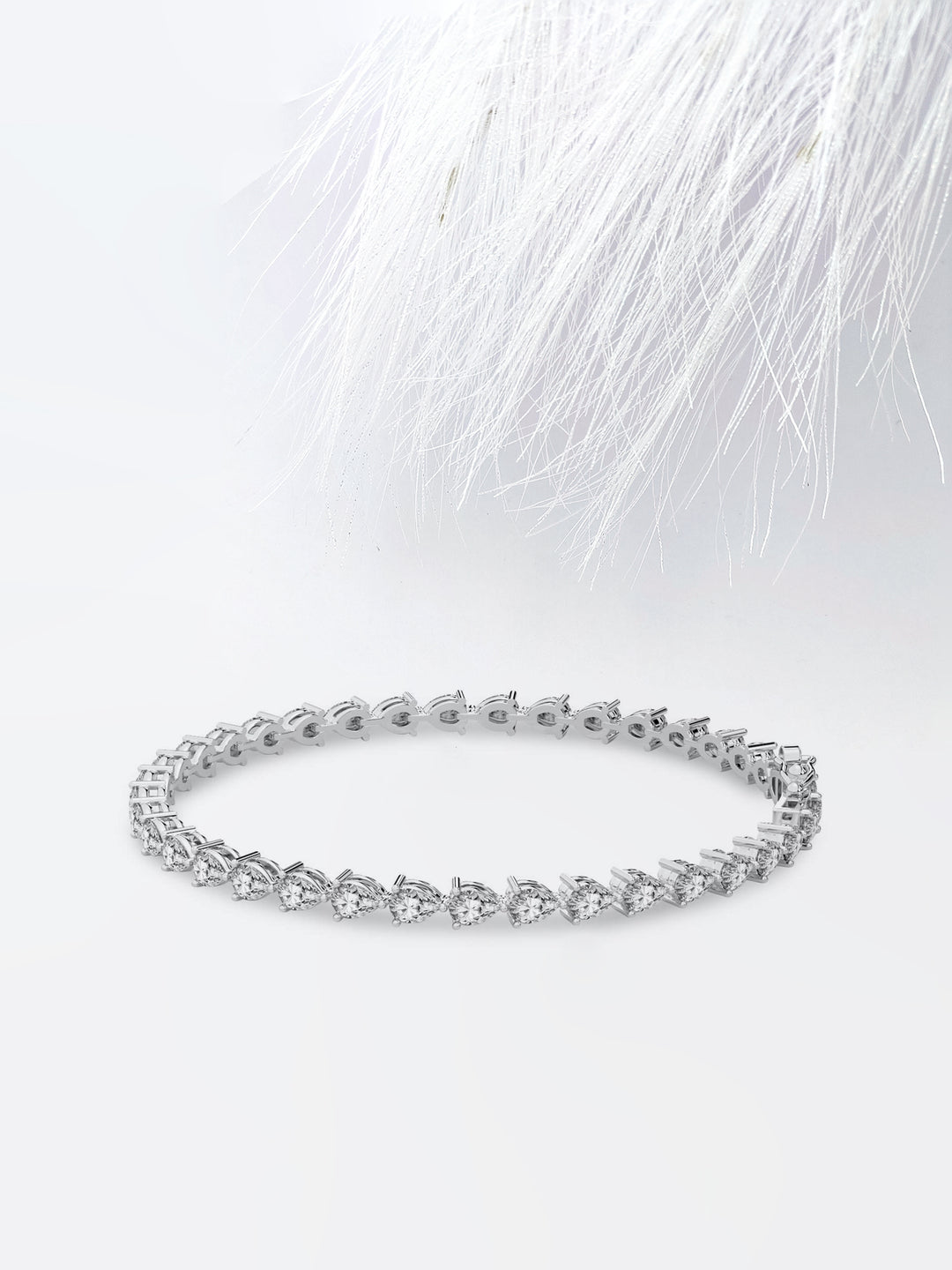 Pear Cut Moissanite Diamond Tennis Bracelet For Women