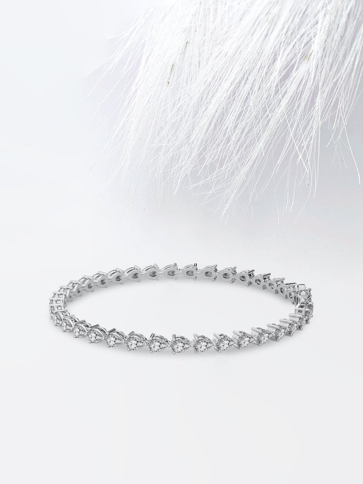 Pear Cut Moissanite Diamond Tennis Bracelet For Women