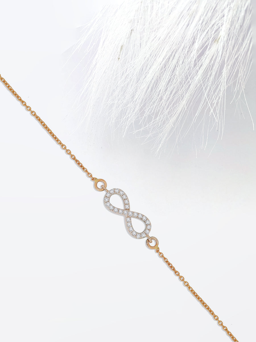 Round Cut Moissanite Diamond Infinity Bracelet For Women