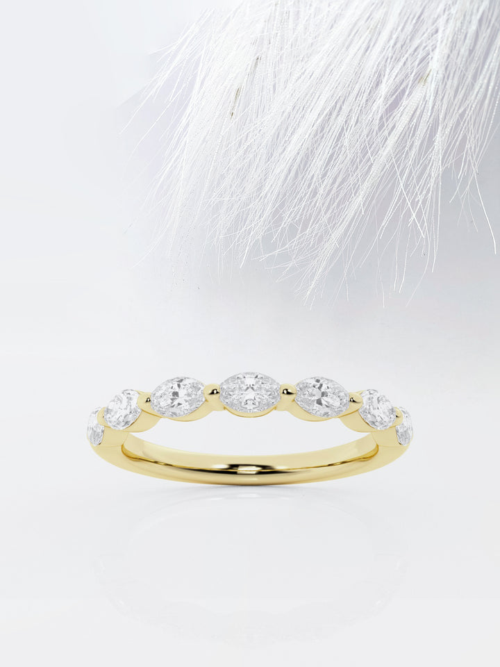Marquise FG-VS2 Lab Grown Diamond Floating Wedding Band