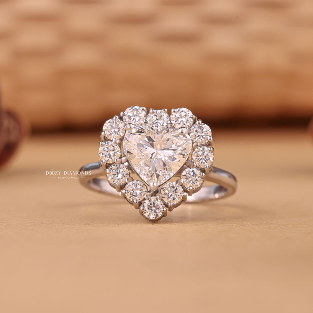 Heart cut engagement ring, Heart diamond engagement ring, Heart solitaire engagement ring, Heart halo engagement ring, Heart pave engagement ring, Heart vintage engagement ring, 