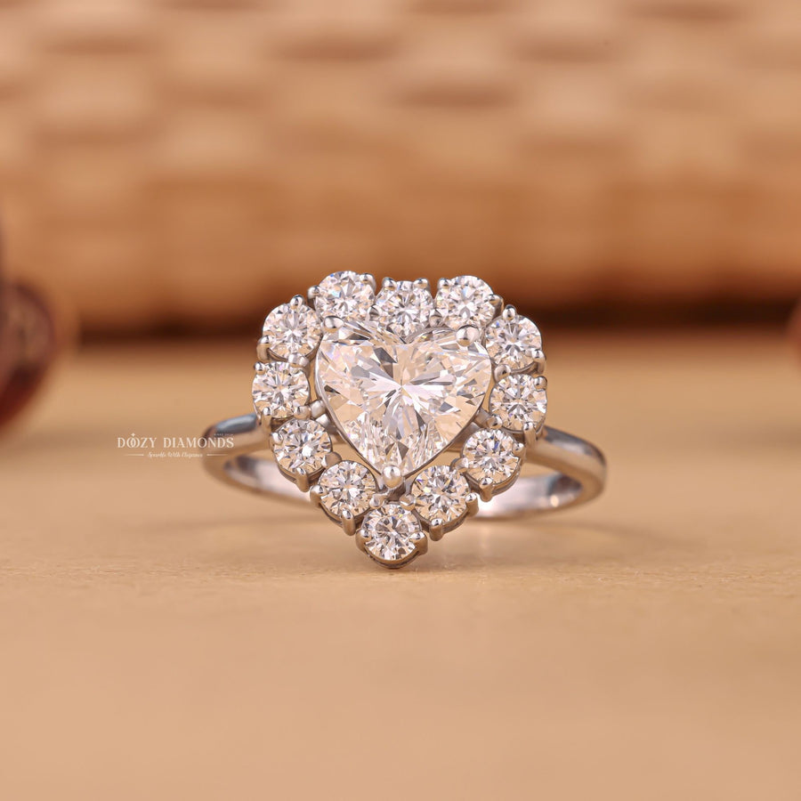 Heart cut engagement ring, Heart diamond engagement ring, Heart solitaire engagement ring, Heart halo engagement ring, Heart pave engagement ring, Heart vintage engagement ring, 