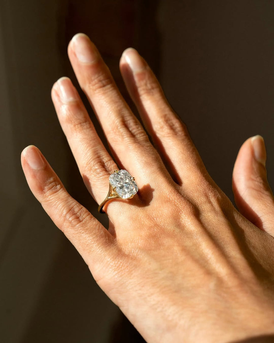 2.0 - 6.0 CT Elongated Cushion Cut Lab Grown Diamond Split Shank Engagement Ring - Doozy Diamonds