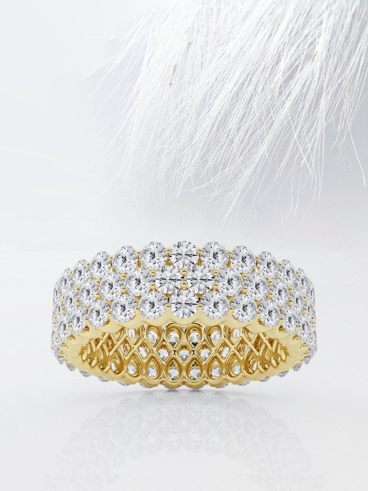 Round FG-VS2 Lab Grown Diamond Three Row Eternity Band