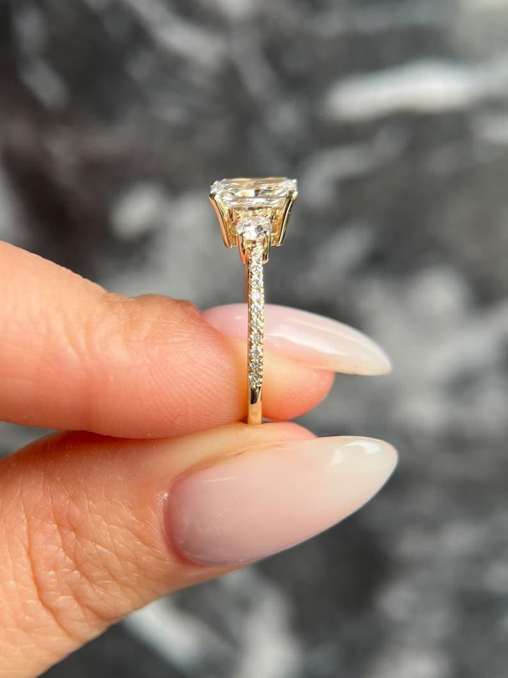 Radiant lab-grown engagement ring, Radiant natural engagement ring, Radiant certified engagement ring, Radiant affordable luxury engagement ring,