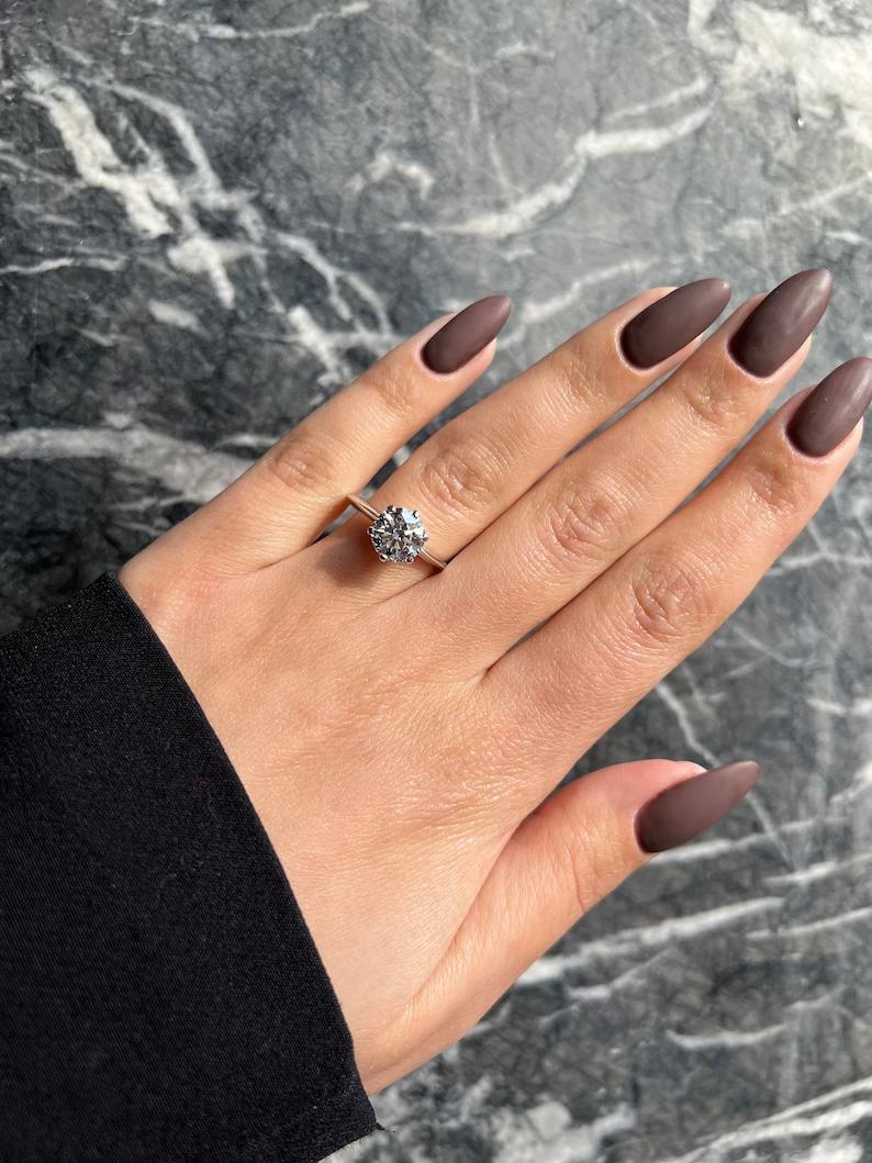 Round discount diamond engagement ring, Round designer diamond engagement ring, Round handcrafted diamond engagement ring, Round certified diamond engagement ring,