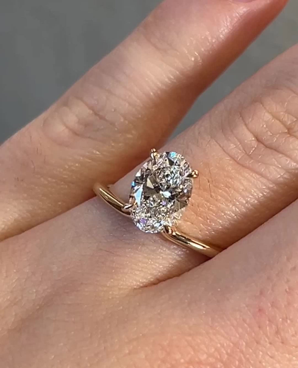 1.0 - 3.0 CT Oval Cut Lab Grown Diamond Solitaire Engagement Ring - Doozy Diamonds