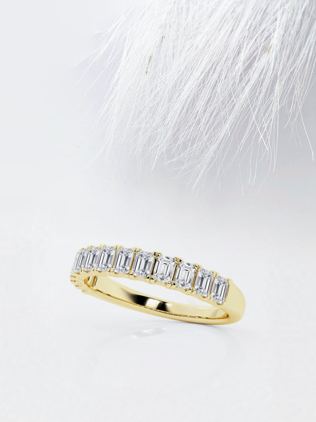 Emerald FG-VS2 Lab Grown Diamond Half Eternity Wedding Band