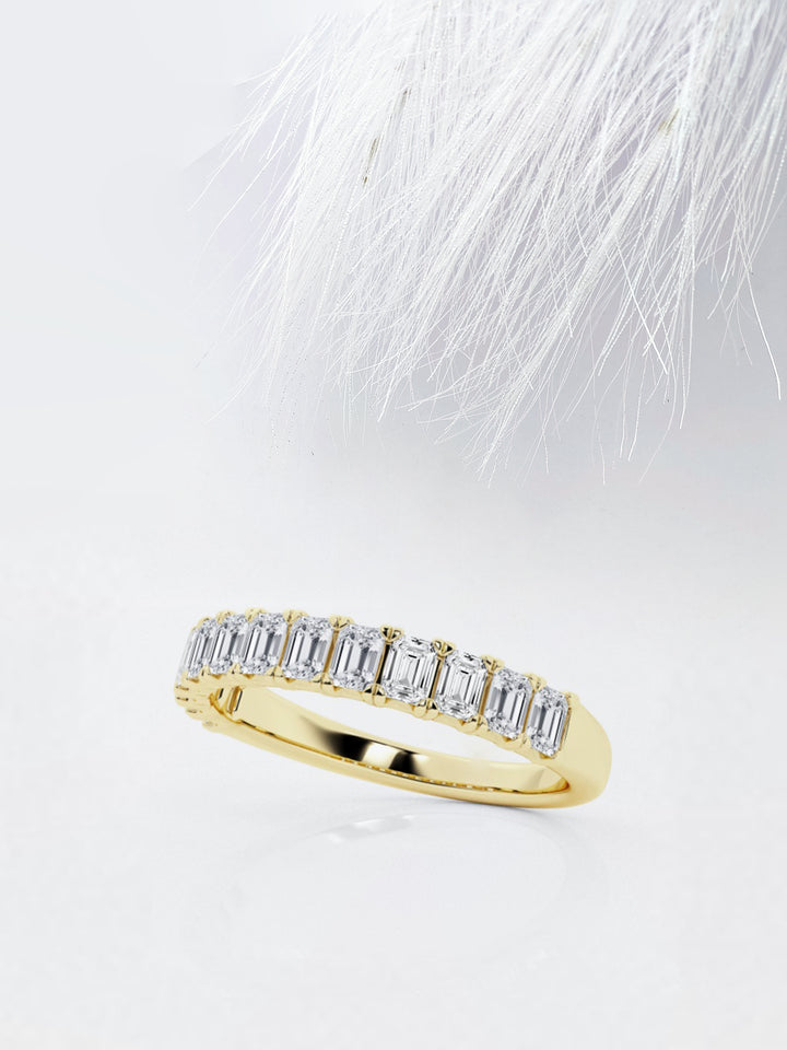 Emerald FG-VS2 Lab Grown Diamond Half Eternity Wedding Band