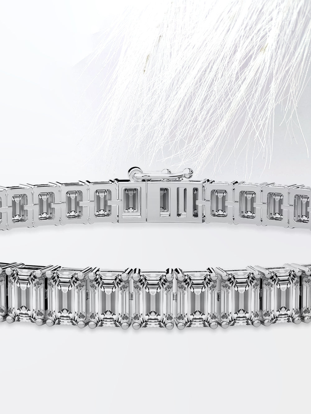 Emerald Cut Moissanite Diamond Tennis Bracelet For Women