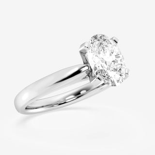 1.0 CT Oval Cut Moissanite Cathedral Set Solitaire Engagement Ring