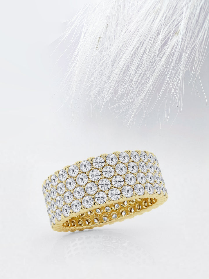 Round FG-VS2 Lab Grown Diamond Four Row Wedding Band