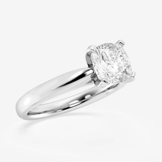 1.0CT Cushion Cut Moissanite Diamond Cathedral Solitaire Engagement Ring