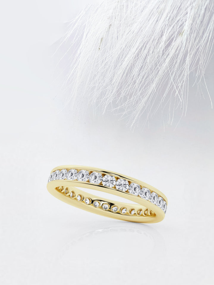 Round FG-VS2 Lab Grown Diamond Channel Set Wedding Band