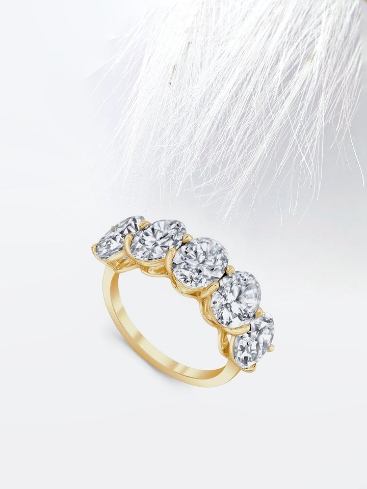 Oval FG-VS1 Lab Grown Diamond Five Stone Stacking Band
