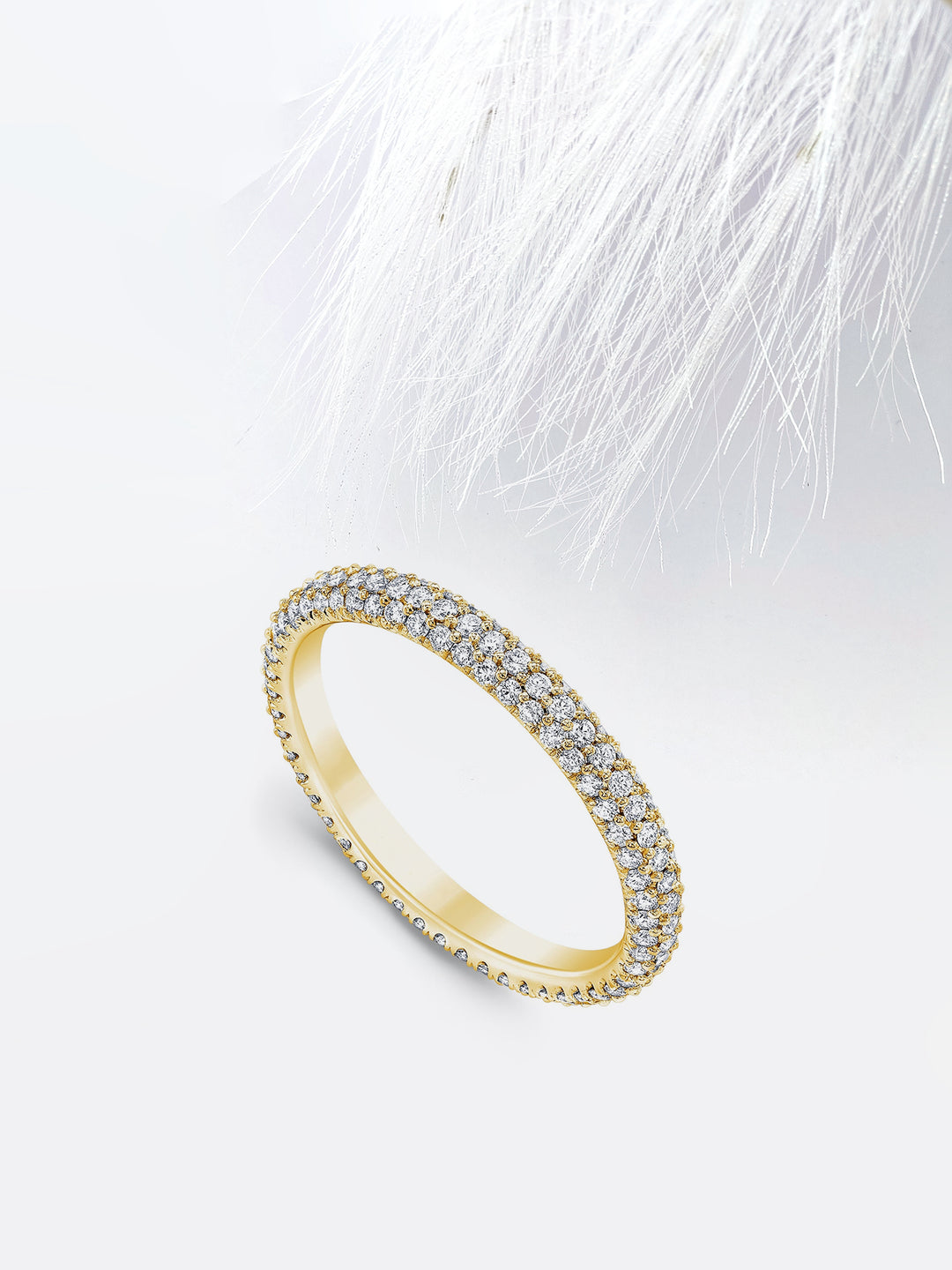 Round FG-VS1 Lab Grown Diamond Cluster Set Eternity Band