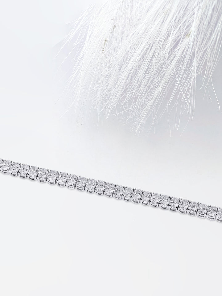 Oval cut Moissanite Diamond Tennis Bracelet In White Gold