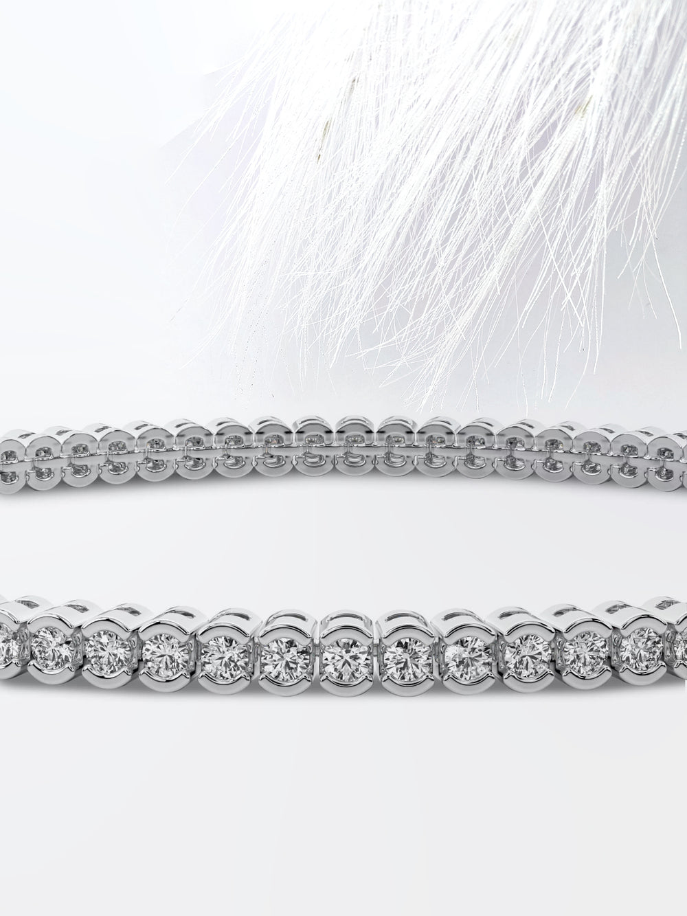 Round Cut Moissanite Diamond Bezel Set Tennis Bracelet