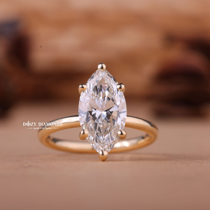 1.0CT-3.0CT Marquise F/VS1 Lab Grown Diamond Solitaire Engagement Ring