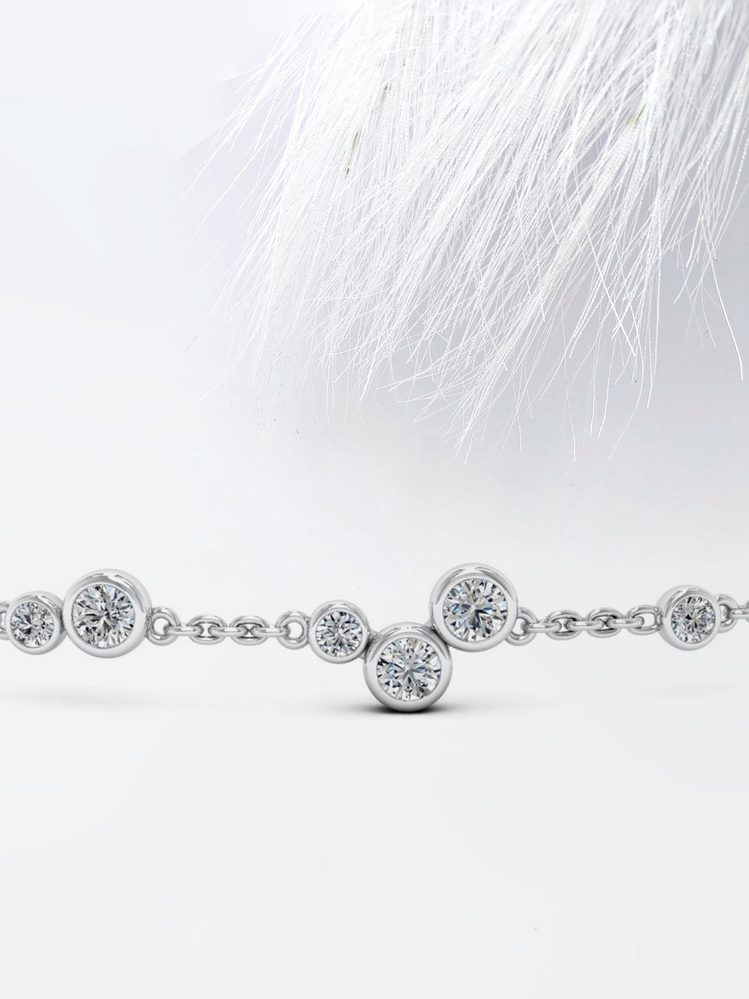Round Cut Moissanite Diamond Bezel Set Bracelet For Women