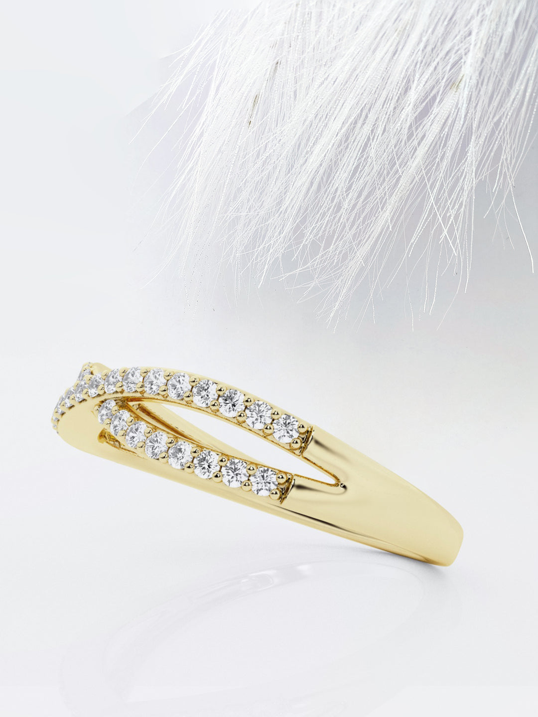 Round FG-VS2 Lab Grown Diamond Crossover Wedding Band