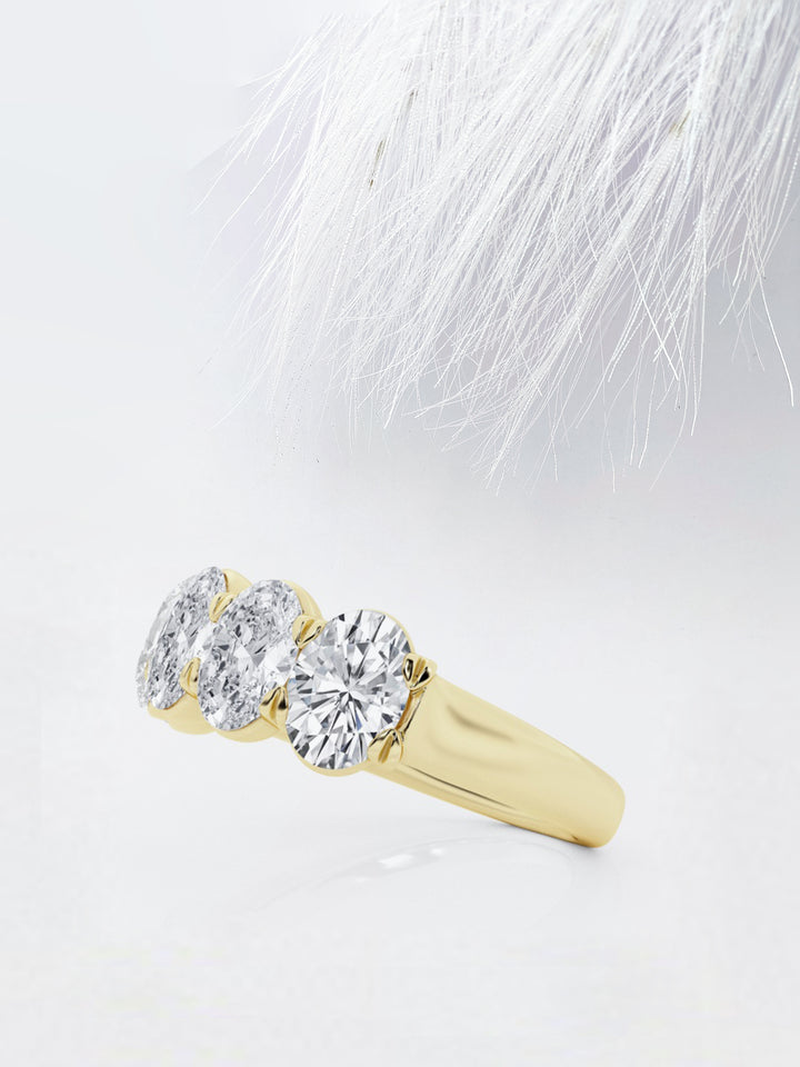 Round FG-VS2 Lab Grown Diamond Five Stone Wedding Band