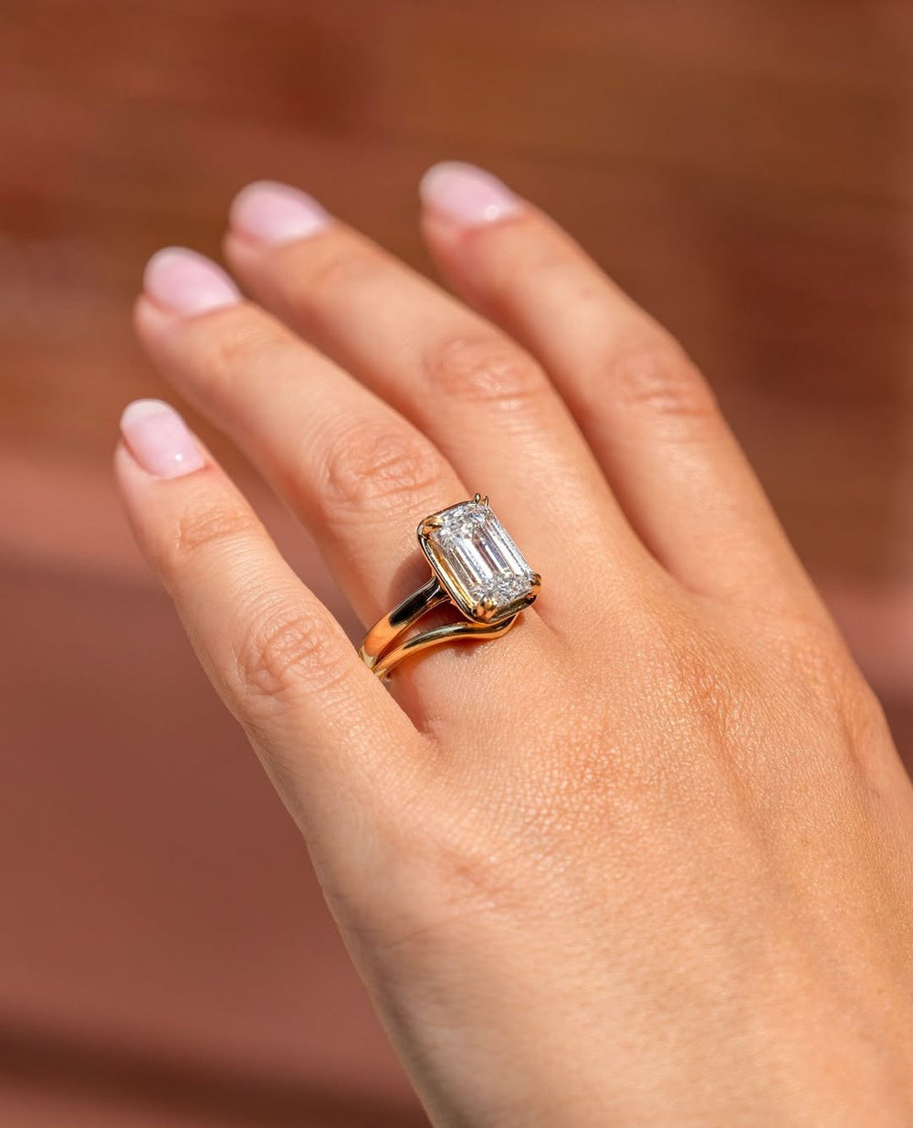 2.0 - 5.0 CT Emerald Cut Lab Grown Diamond Bezel Solitaire Engagement Ring - Doozy Diamonds