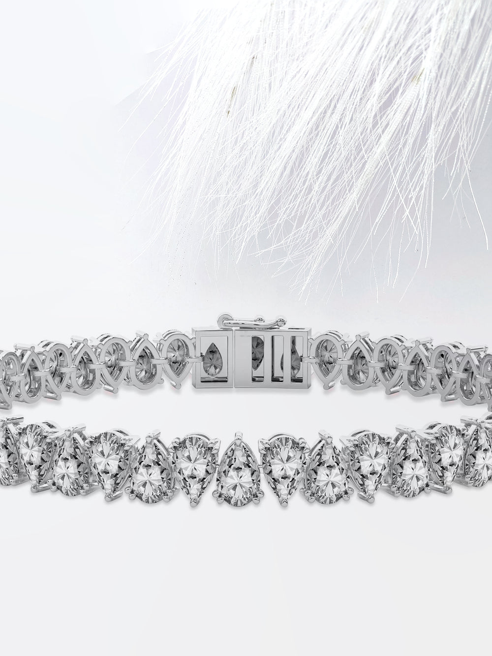 Pear Cut Moissanite Diamond Tennis Bracelet In 14K Rose Gold
