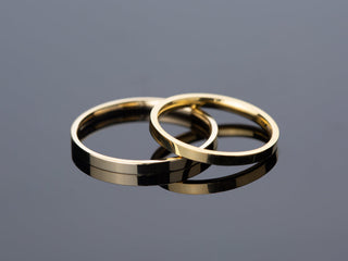 2.0mm Wedding Band in Solid Gold Classic Flat stackable Band