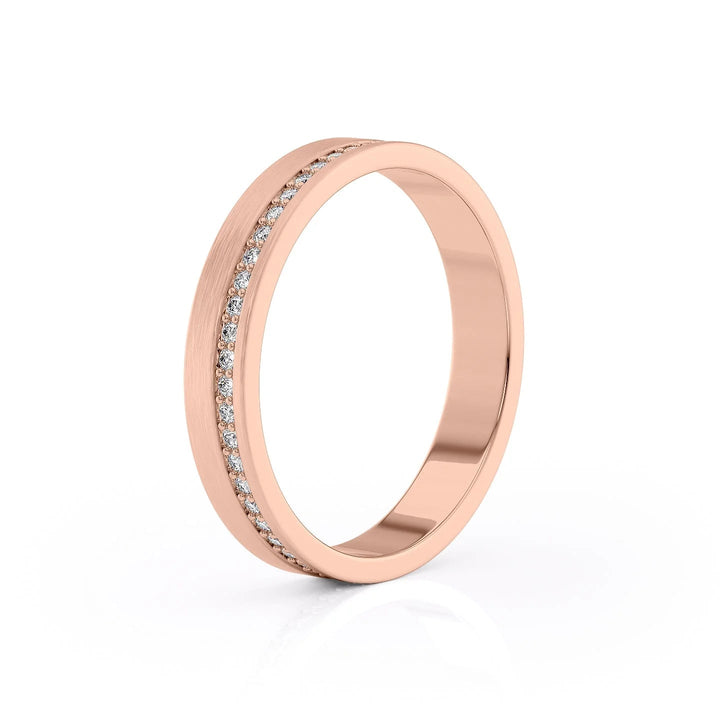 0.3ct Round Cut Moissanite Matte Men's Wedding Band In Rose Gold