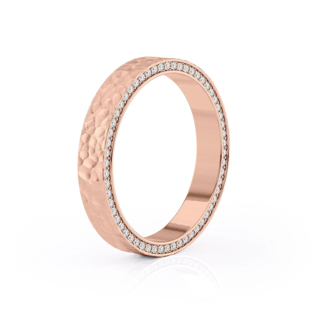 0.8ct Round Cut Matte Moissanite Men's Wedding Band In White Gold 