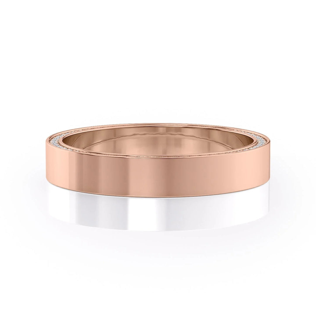 4mm Round Cut Moissanite Men's Wedding Band