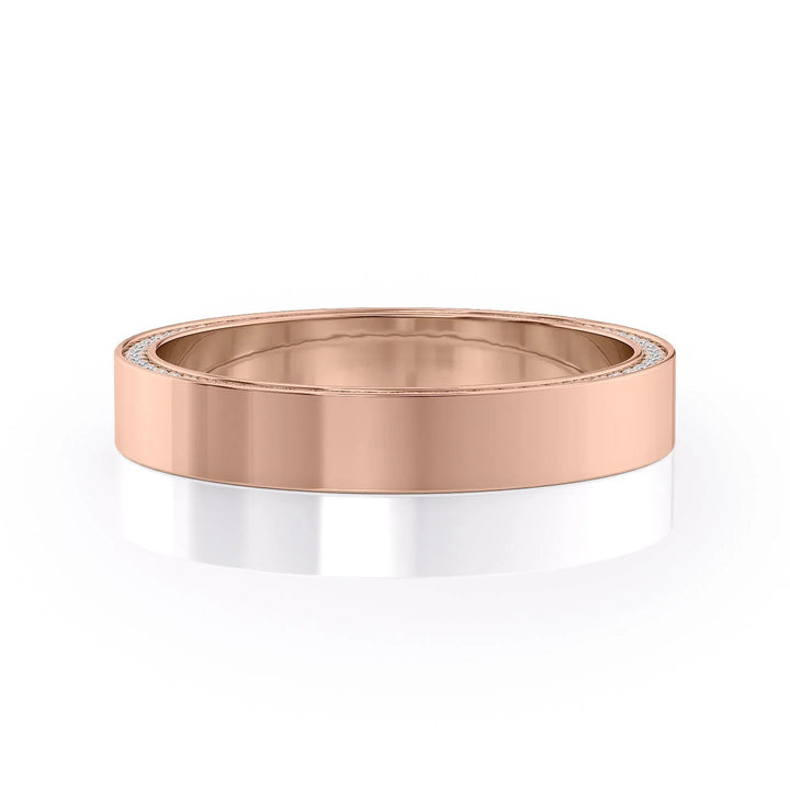 4mm Round Cut Moissanite Men's Wedding Band