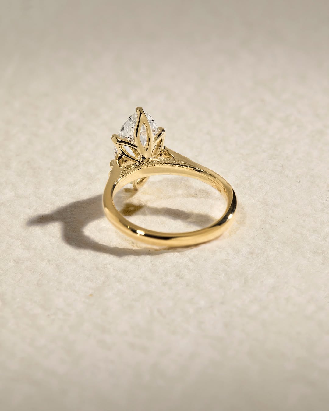 2.0 -4.0 CT Marquise Cut Lab Grown Diamond Three Stone Engagement Ring