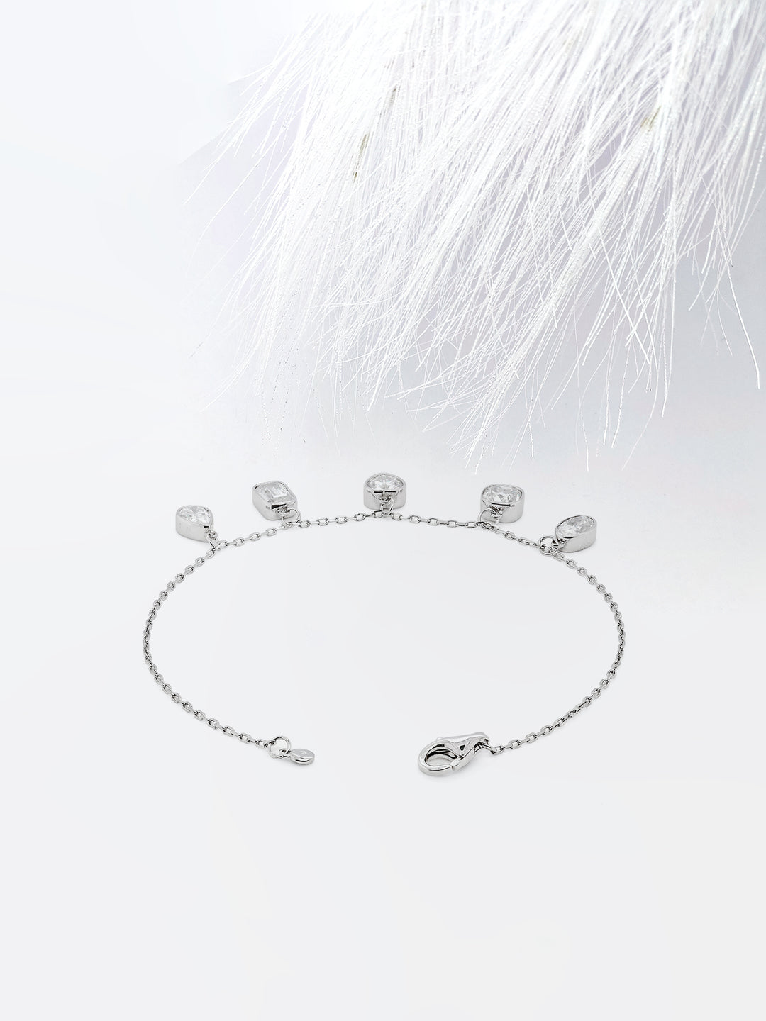 Multi Shape Moissanite Diamond Bezel Set Bracelet In Gold