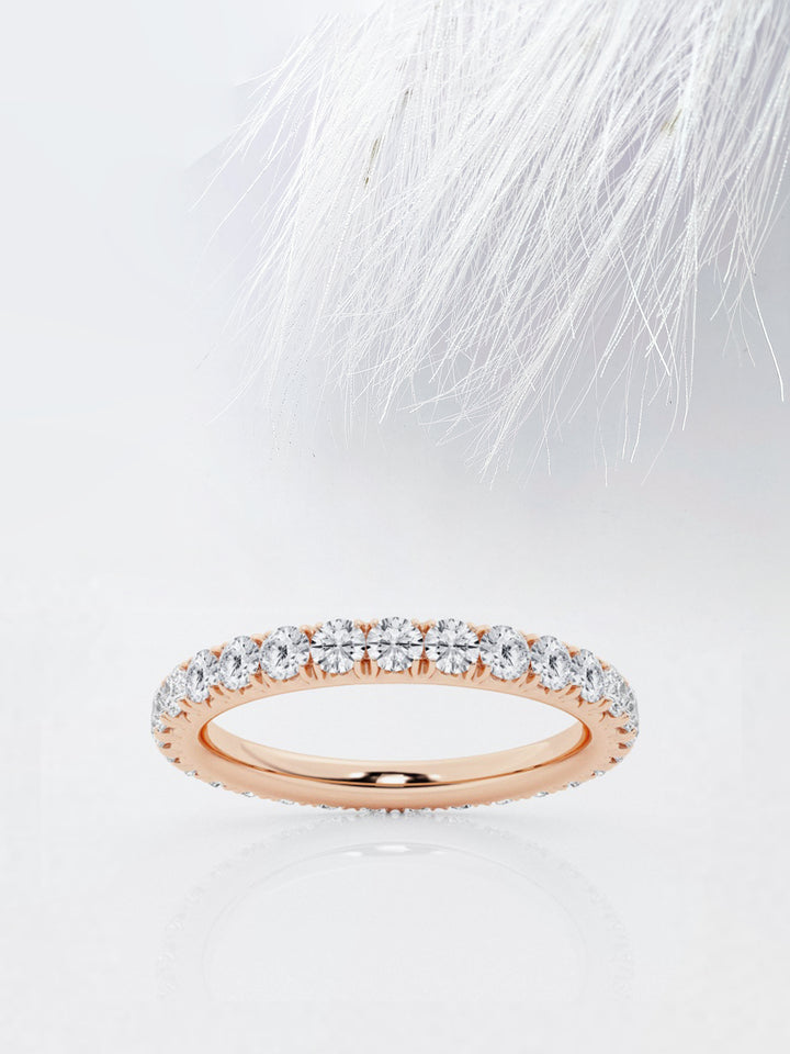 Round FG-VS2 Lab Grown Diamond Full Eternity Wedding Band