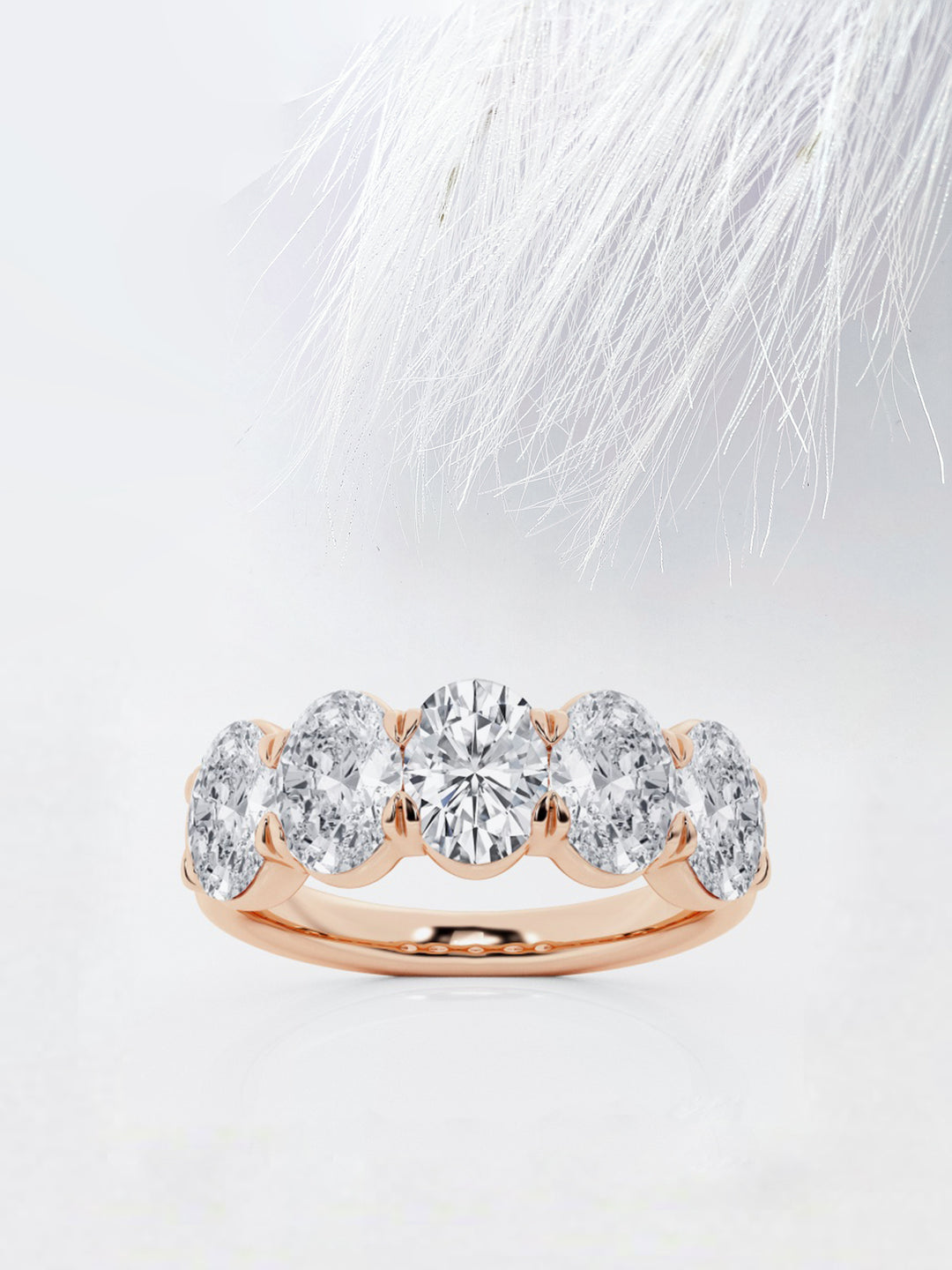 Round FG-VS2 Lab Grown Diamond Five Stone Wedding Band