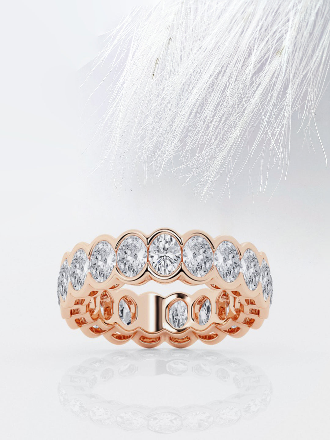 Oval FG-VS2 Lab Grown Diamond Bezel Set Eternity Band