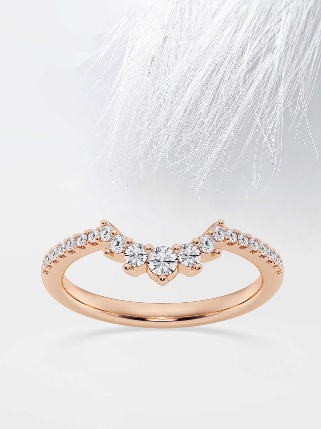 Round FG-VS2 Lab Grown Diamond Crown Wedding Band