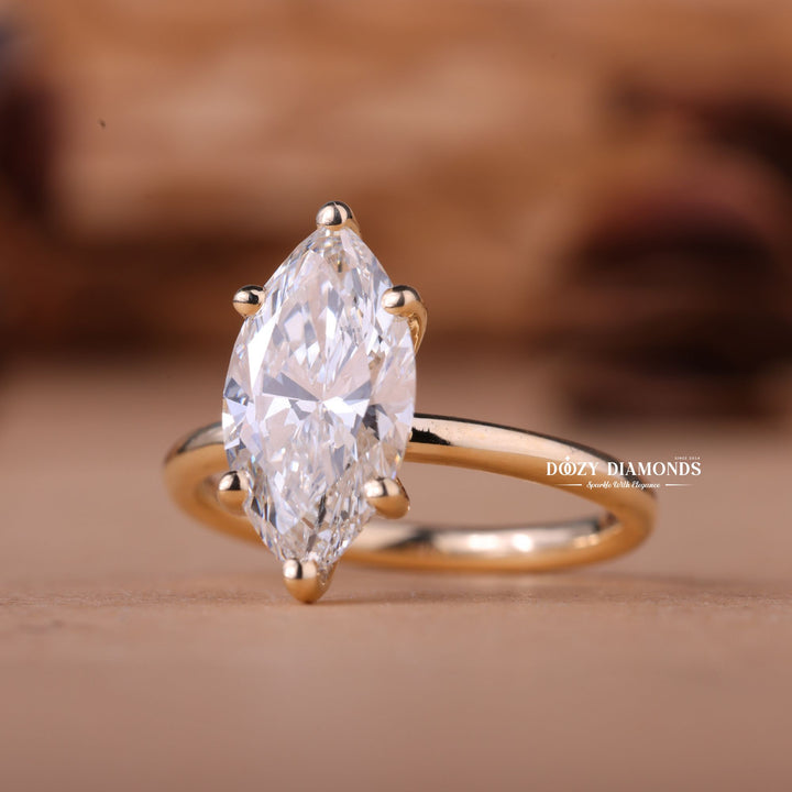 1.0CT-3.0CT Marquise F/VS1 Lab Grown Diamond Solitaire Engagement Ring